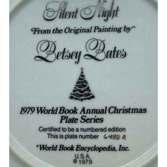 Vtg 1979 World Book Annual Christmas Collector Plate Series Silent Night - Picture 3 of 4